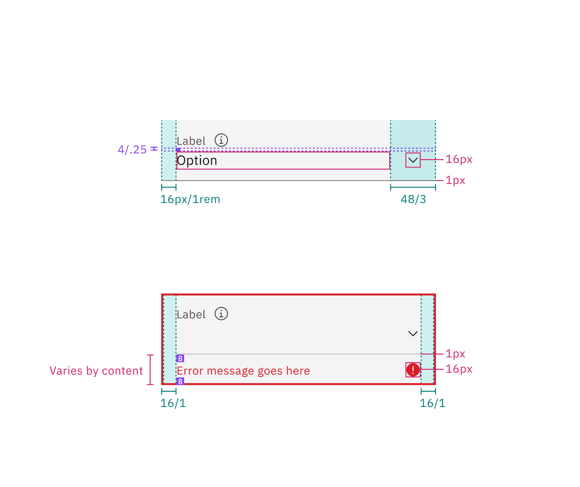 Structure and spacing measurements for fluid select